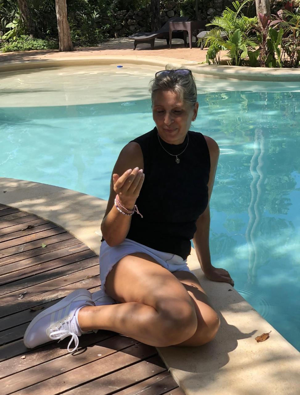 Séverine Landry dans son environnement en Riviera Maya