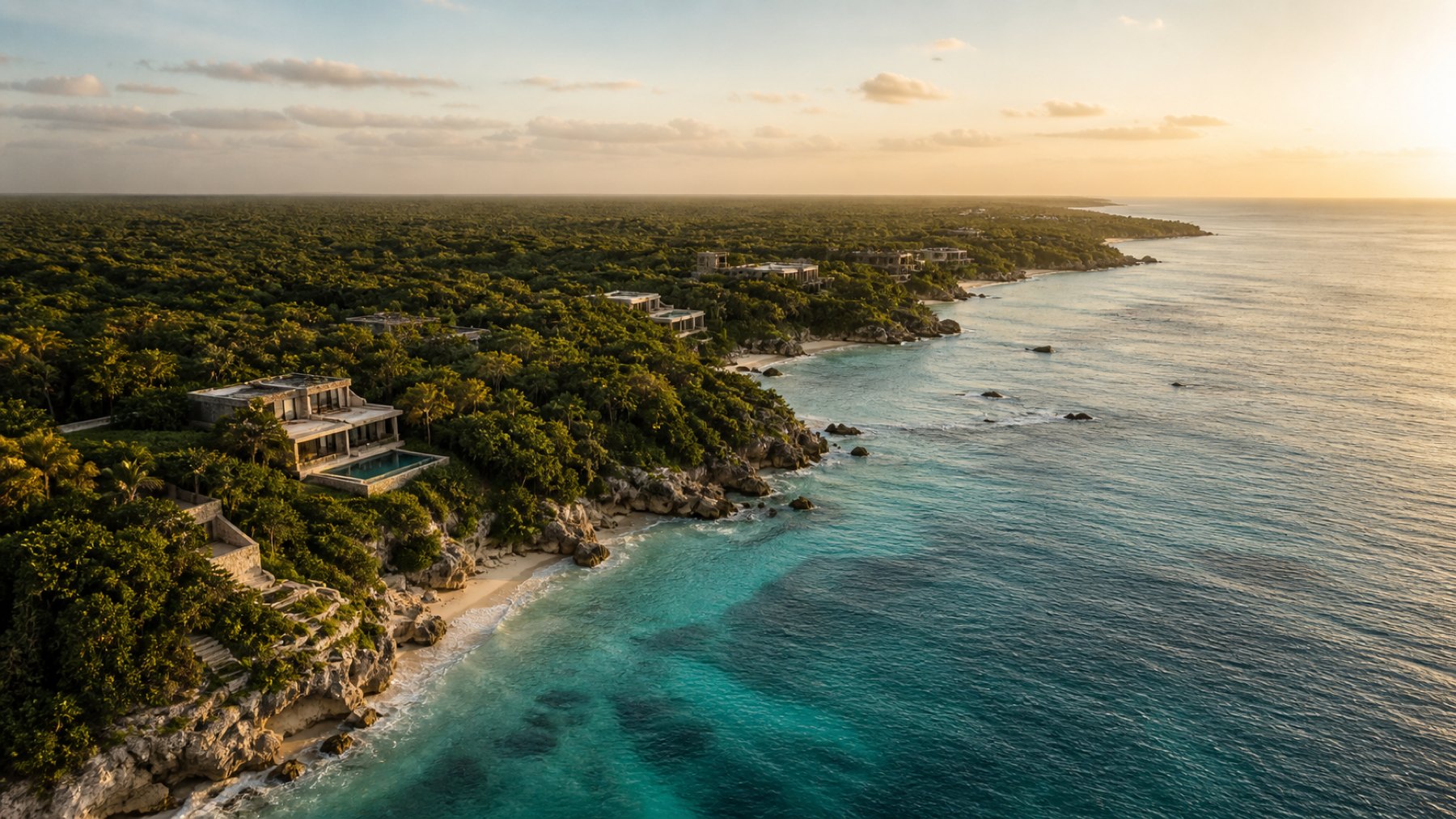 Côte et végétation de la Riviera Maya