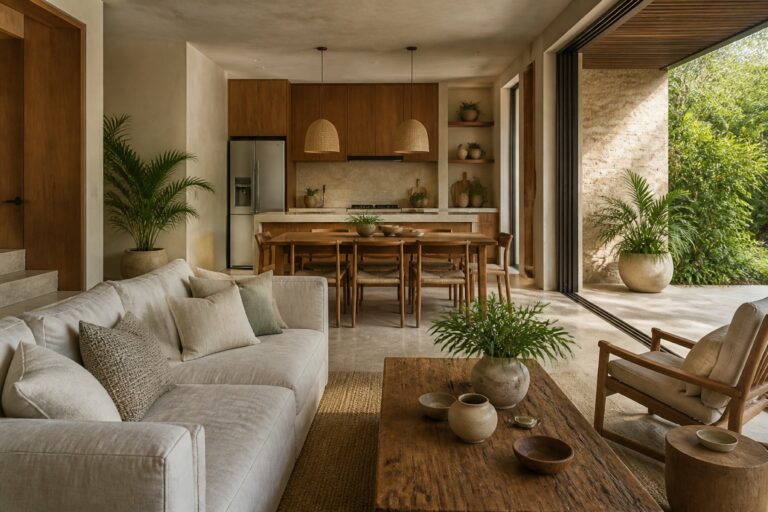 Intérieur livré dans une résidence contemporaine de Riviera Maya